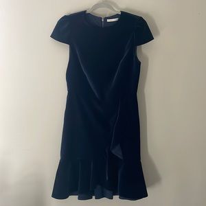 Royal blue dress, velvet - mid-length - Alice + Olivia